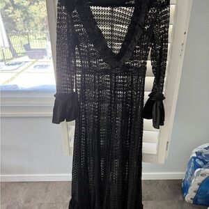 ASOS Women's Black All Over Lace Sheer Maxi Dress